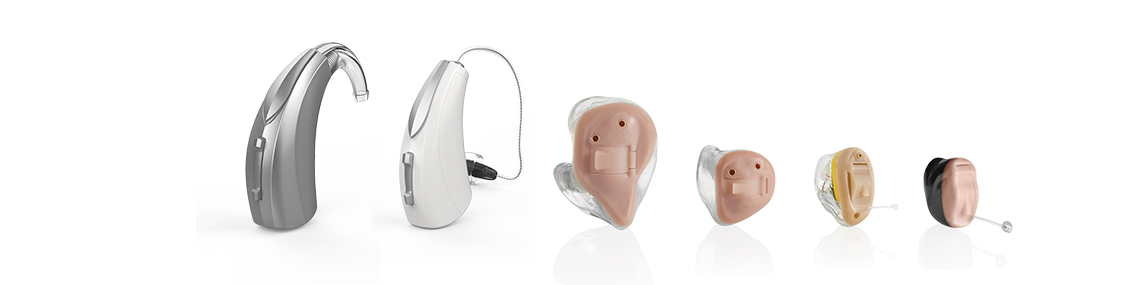 Lineup of 6 Starkey brand hearing aids